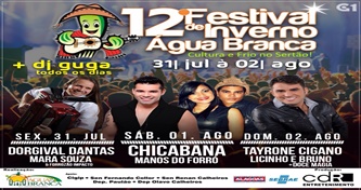 Confira a programação completa do 12º Festival de Inverno de Água Branca