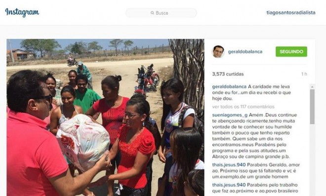 Por trás das câmeras: Geraldo Luis distribui cestas básicas para famílias carentes de Paulo Afonso