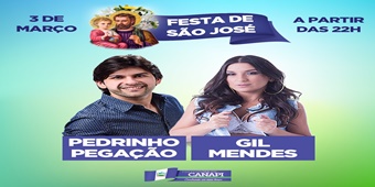 Pedrinho Pegação e Gil Mendes são as atrações da Festa de Março em Canapi