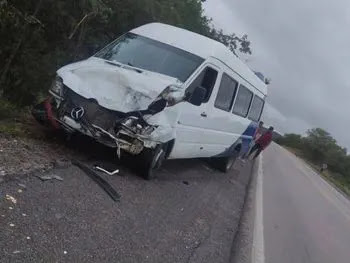 Motorista perde controle de van e atinge animal na AL-145 próximo a Delmiro Gouveia